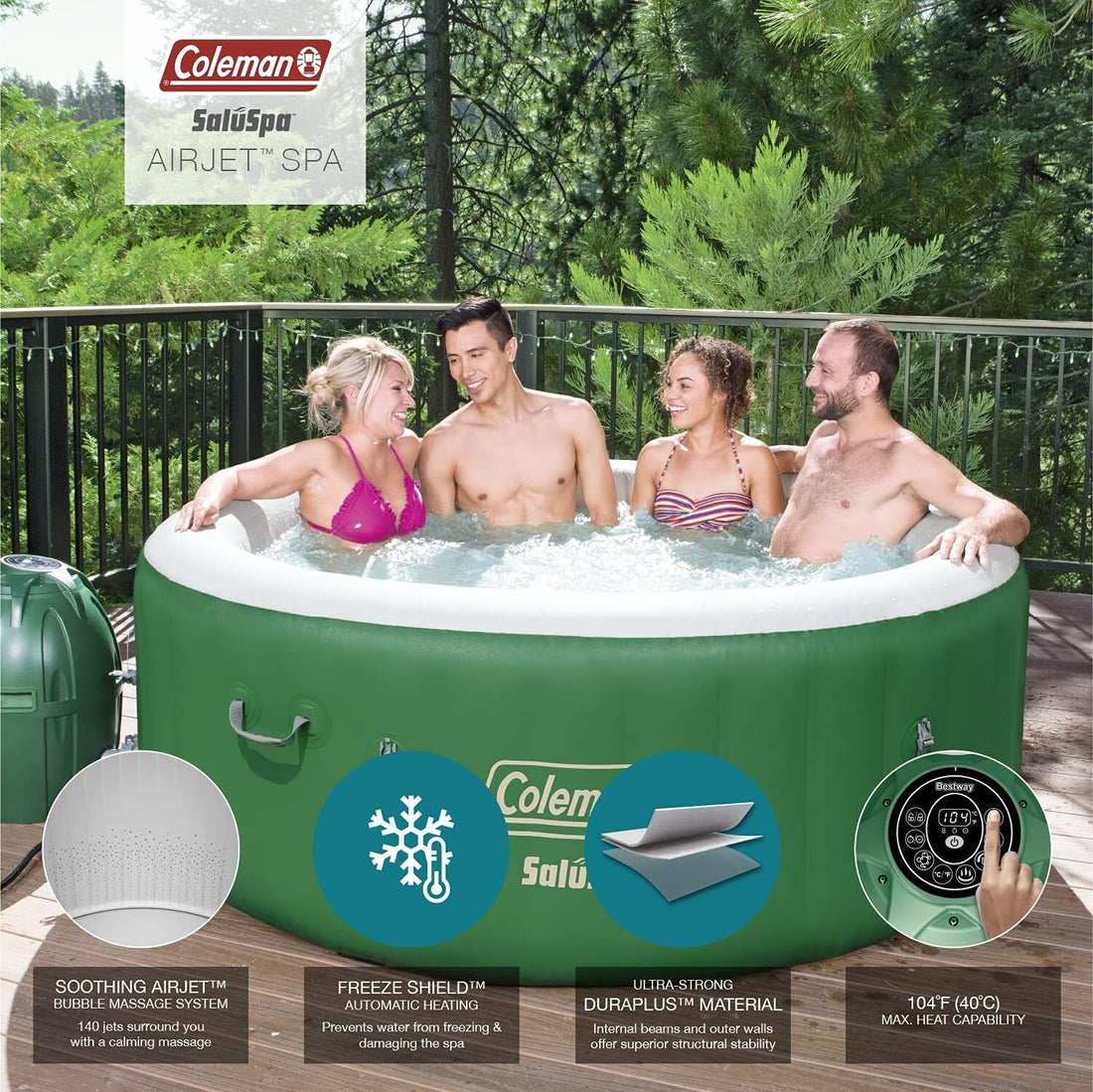 Laatste kans! 🚨 Opblaasbare Spa Hot Tub met verwarmd watersysteem en 140 bubbeljets 💫